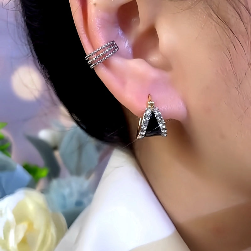 14K Gold-Plated Zircon Oil Drop Earrings