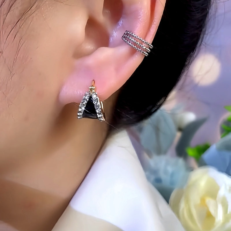 14K Gold-Plated Zircon Oil Drop Earrings