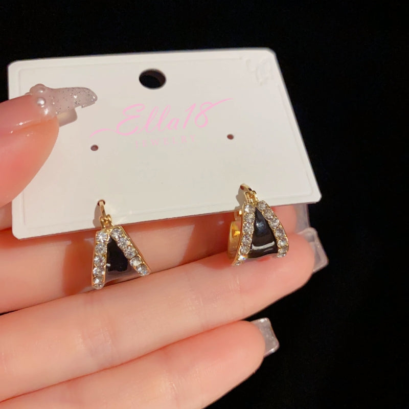 14K Gold-Plated Zircon Oil Drop Earrings