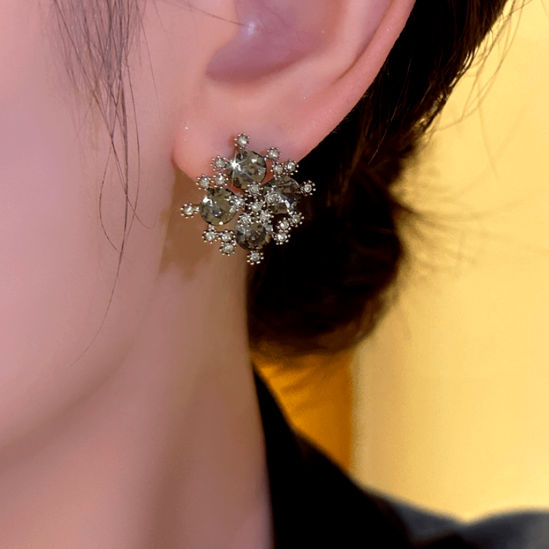 14K Gold-Plated Zircon SnowFlake Studs