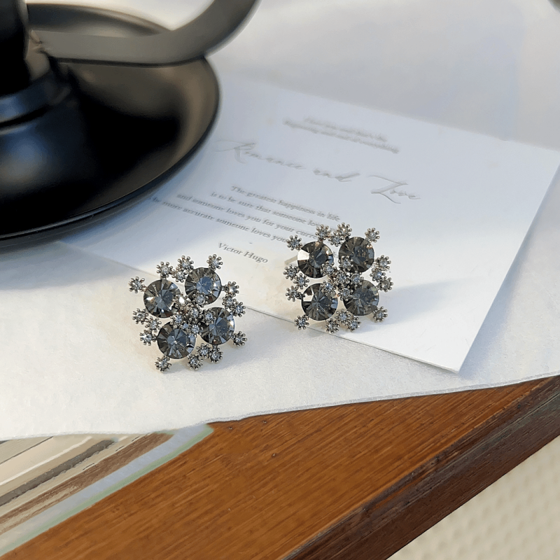 14K Gold-Plated Zircon SnowFlake Studs