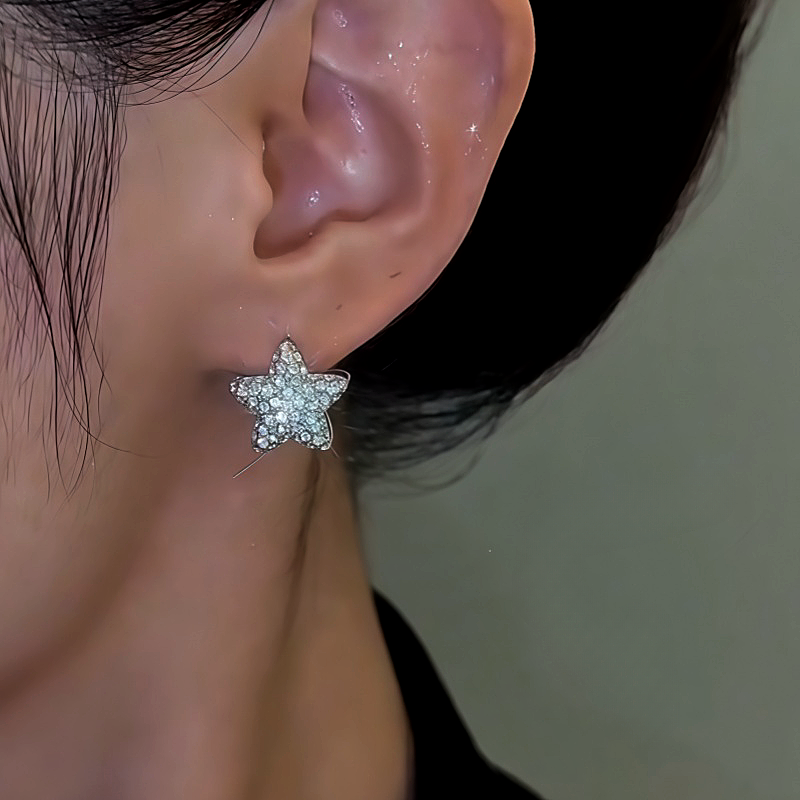 14K Gold-Plated Zircon Star Earrings