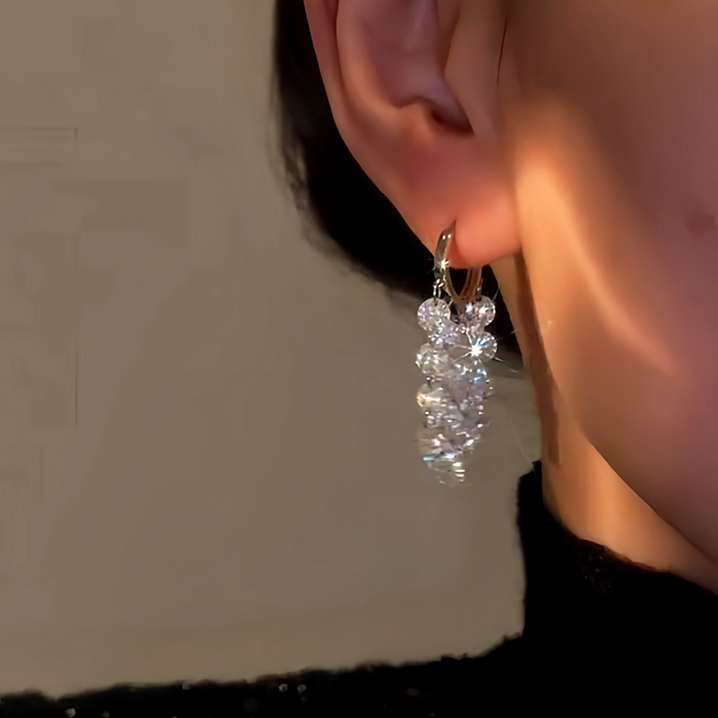 14K Gold-Plated Zircon Tassel Earrings