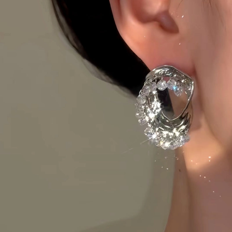 14K Gold-Plated Zircon Tassel Earrings