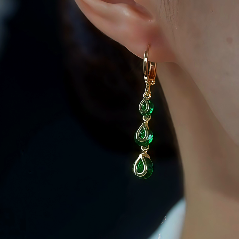 14K Gold-Plated Zircon Teardrop Earrings