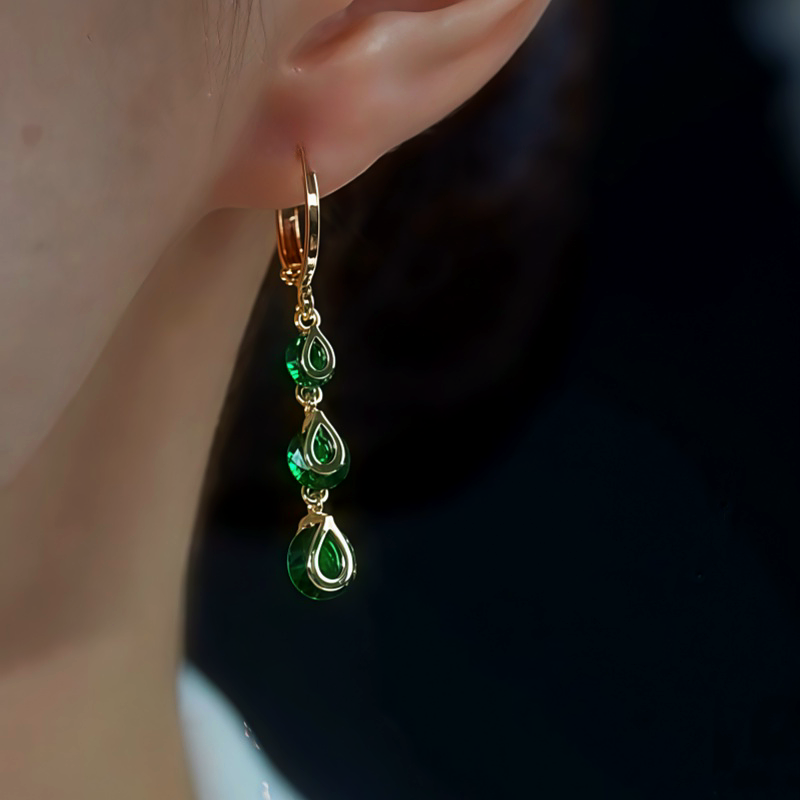 14K Gold-Plated Zircon Teardrop Earrings