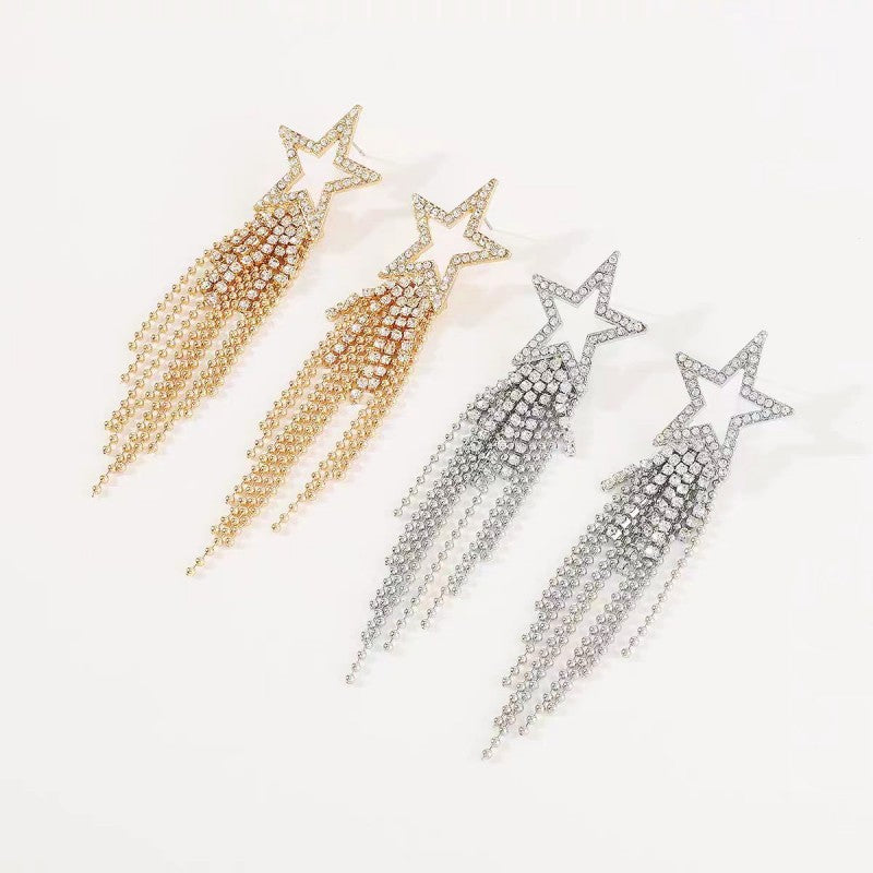 14K Gold-plated 2024 Bling Star Earrings