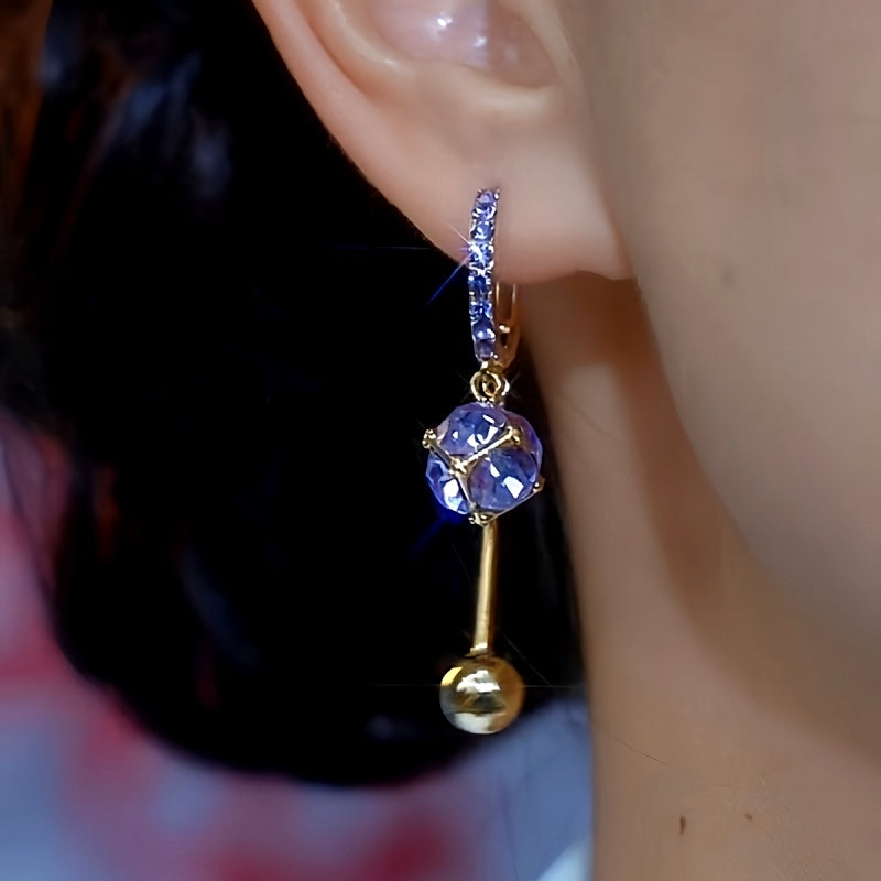 14K Gold-plated 2024 Trendy Elegant Purple Zircon Earrings