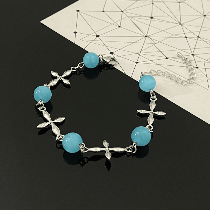 14K Gold-plated Blue Beads Bracelets