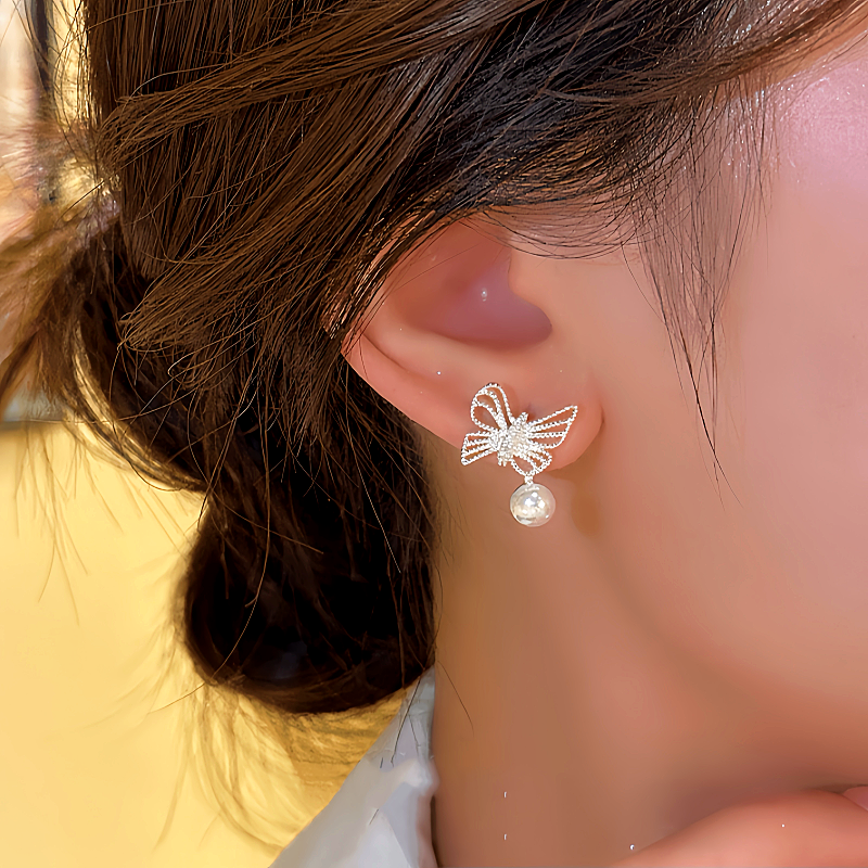 14K Gold-plated Butterfly Bead Earrings