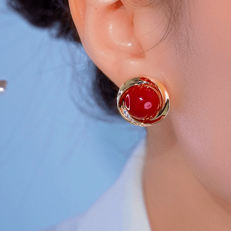 14K Gold-plated Elegant Angel Eye Pearl Earrings