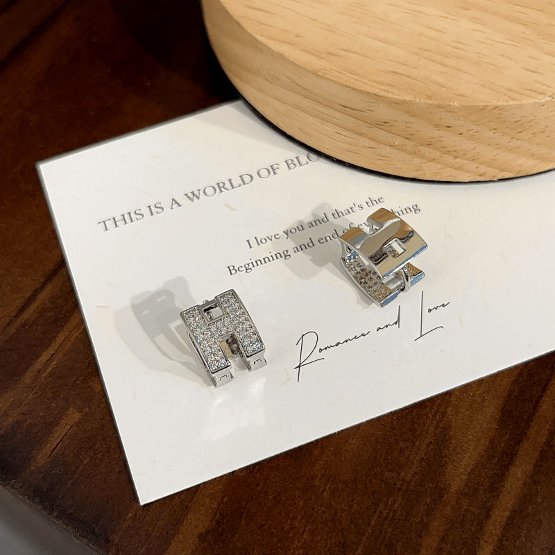 14K Gold-plated Elegant Double-Sided H Letter Earrings