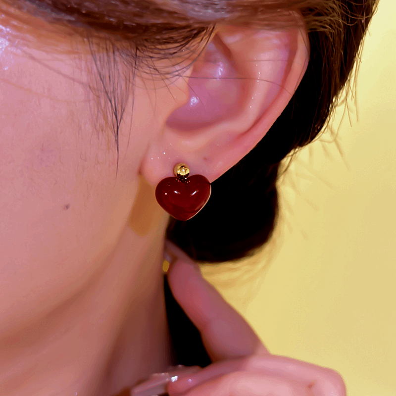 14K Gold-plated Elegant Heart-Design Earrings