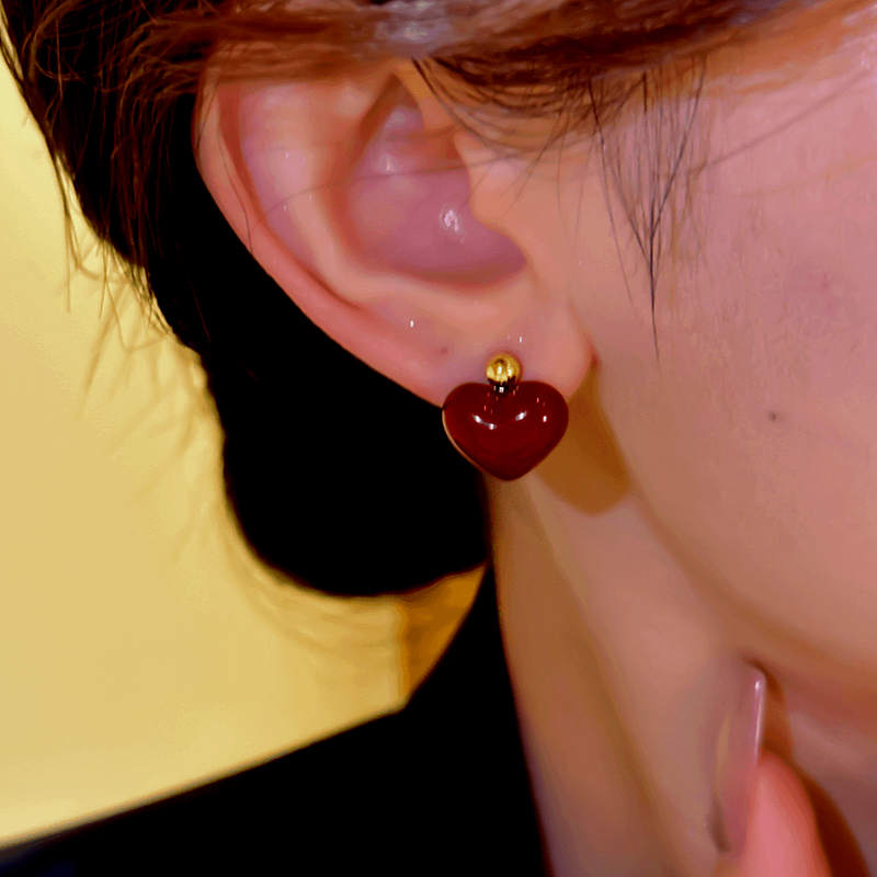 14K Gold-plated Elegant Heart-Design Earrings