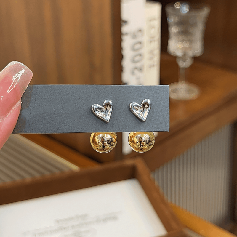 14K Gold-plated Elegant Heart-Design Earrings