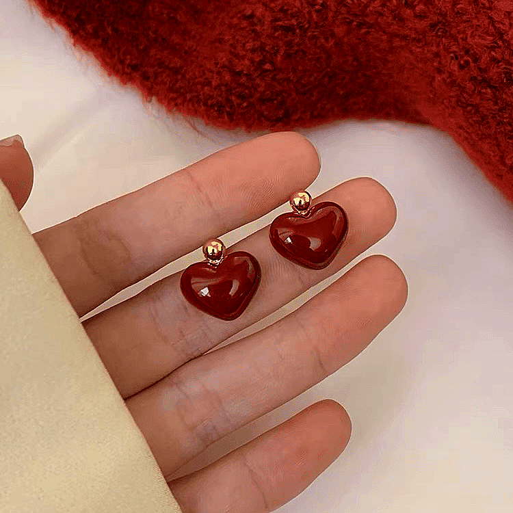 14K Gold-plated Elegant Heart-Design Earrings
