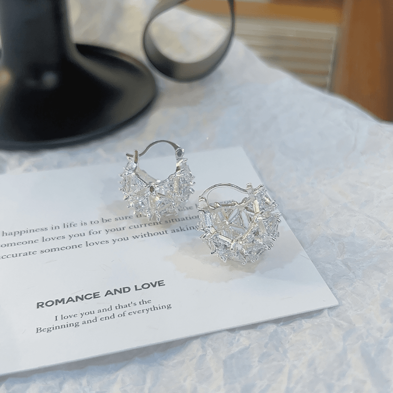 14K Gold-plated Elegant Ice Flower Cradle Earrings