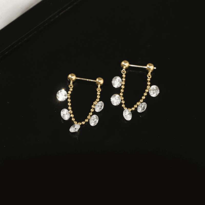 14K Gold-plated Elegant Tassel Earrings