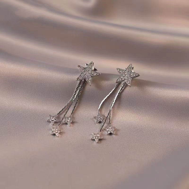 14K Gold-plated Five-Pointed Star Earrings