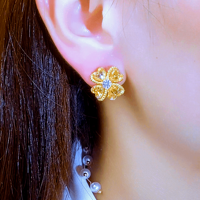 14K Gold-plated Flower Earrings