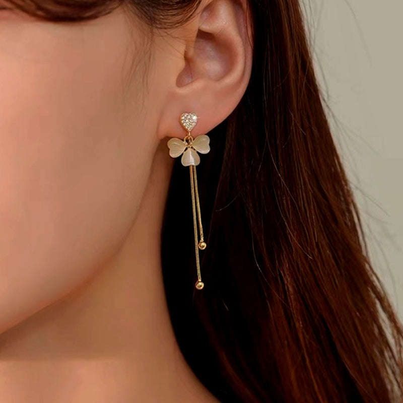 14K Gold-plated Four-Leaf Clover Earrings
