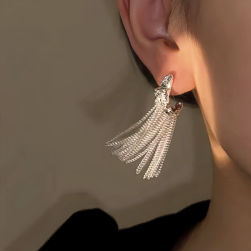 14K Gold-plated Geometric Tassel Earrings
