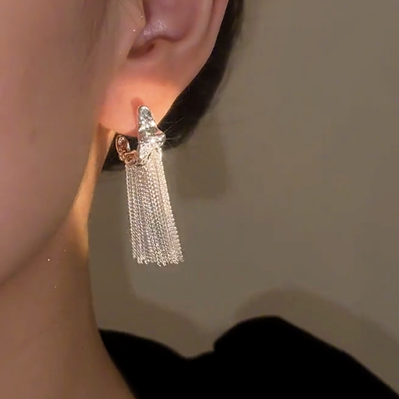 14K Gold-plated Geometric Tassel Earrings
