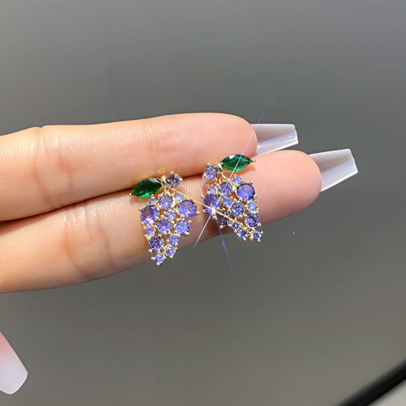 14K Gold-plated Grapes Earrings