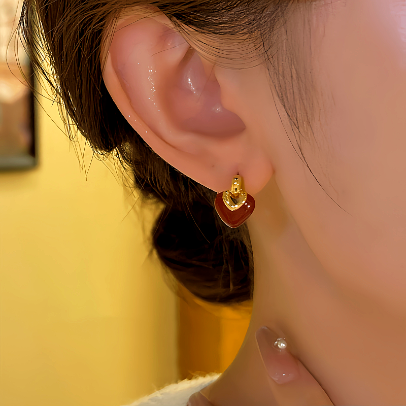 14K Gold-plated Heart-Design Earrings