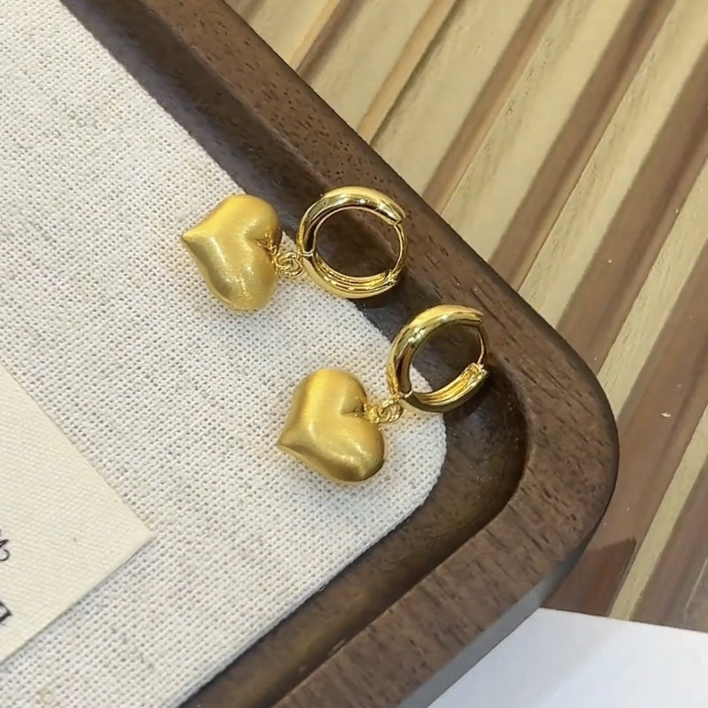 14K Gold-plated Heart-Design Earrings