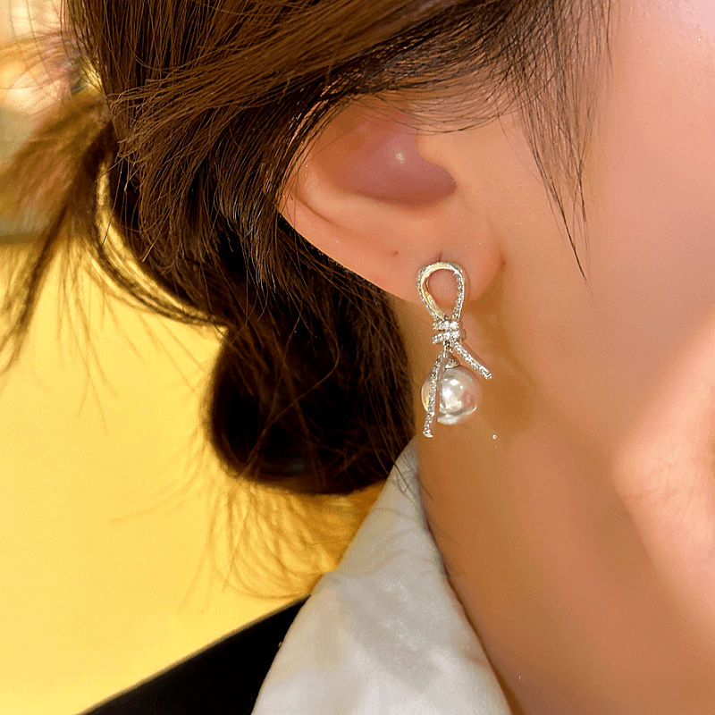 14K Gold-plated Knotted Bead Tassel Earrings