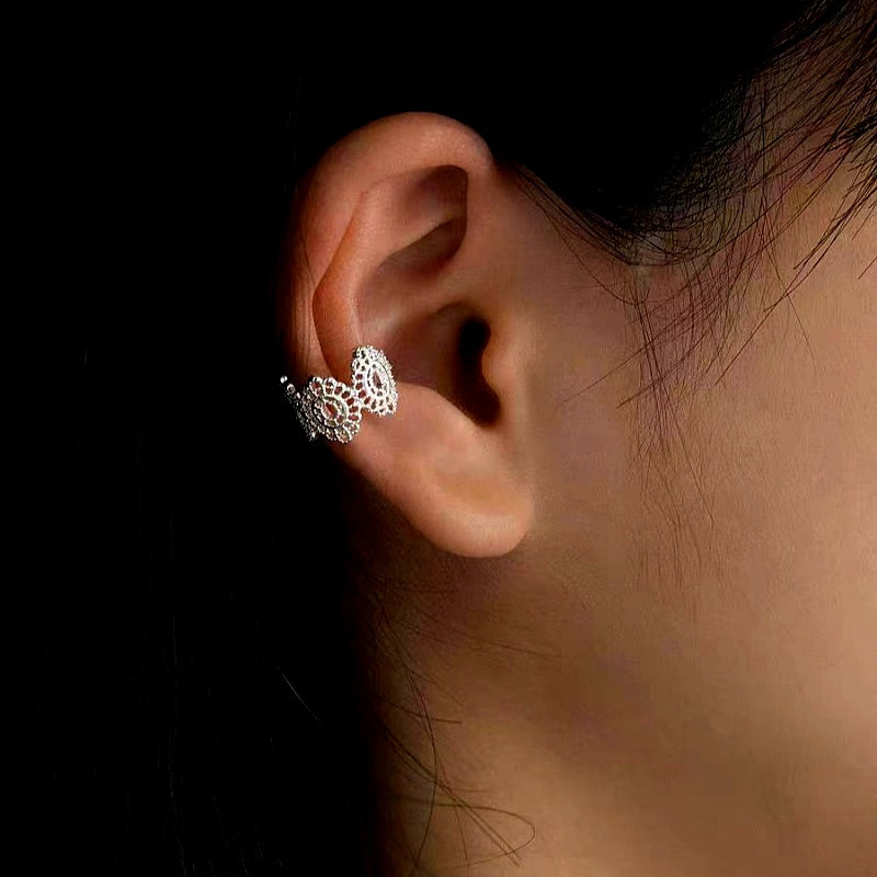 14K Gold-plated Lace Ear Clips