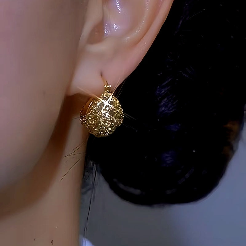 14K Gold-plated Luxury Diamond Drop Earrings