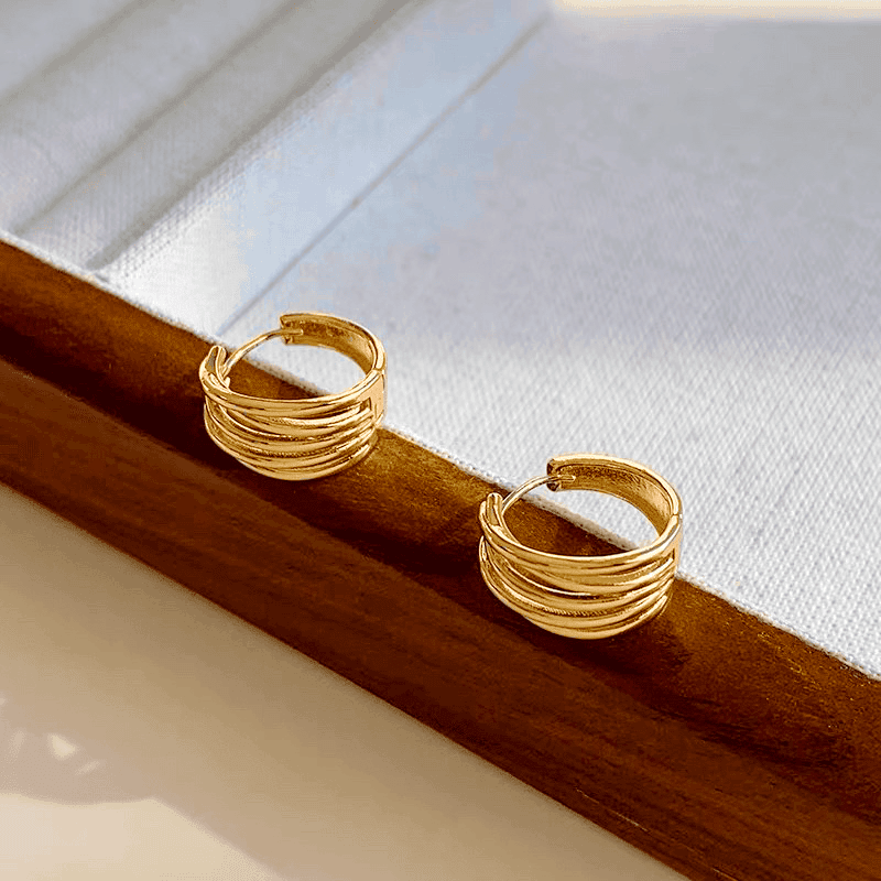 14K Gold-plated Multi-Layer Hopp Earrings