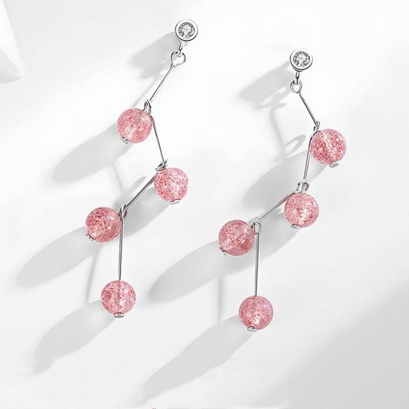 14K Gold-plated Strawberry Crystal Earrings