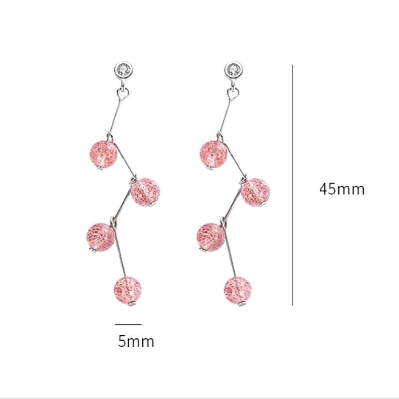 14K Gold-plated Strawberry Crystal Earrings