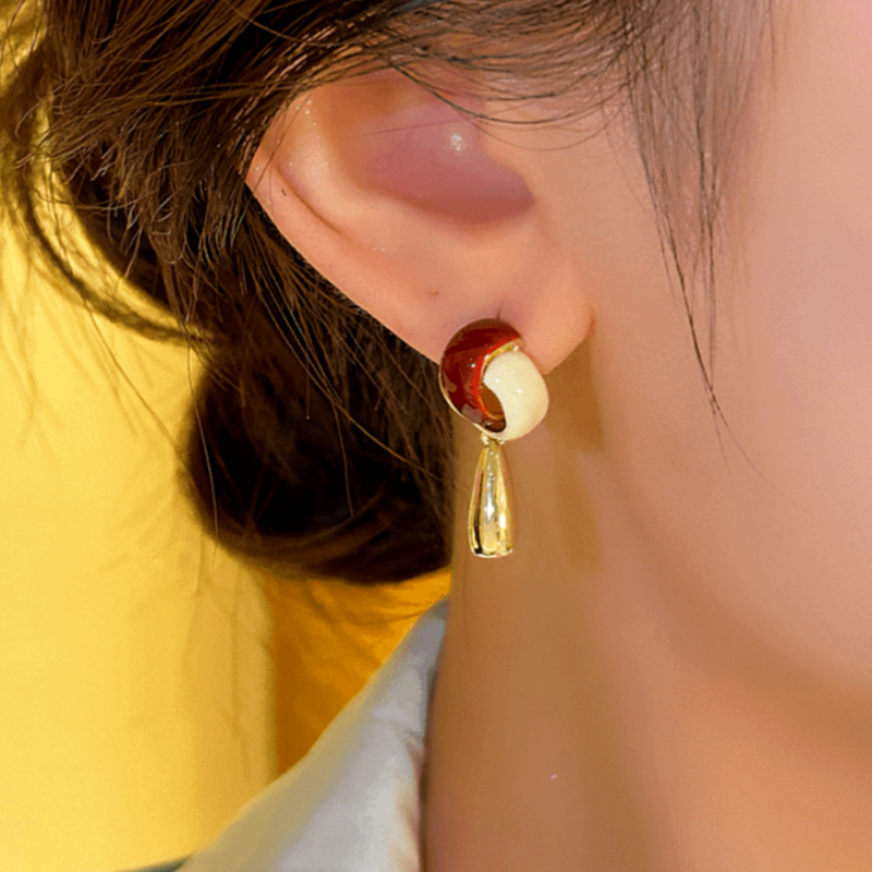 14K Gold-plated Water Drop Tassel Earrings