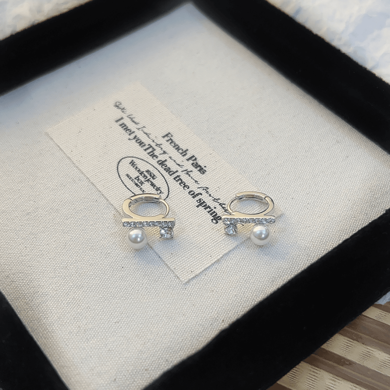 14K Gold-plated Zircon Bead Earrings