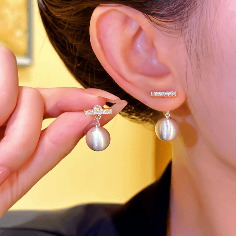 14K Gold-plated Zircon Brushed Earrings