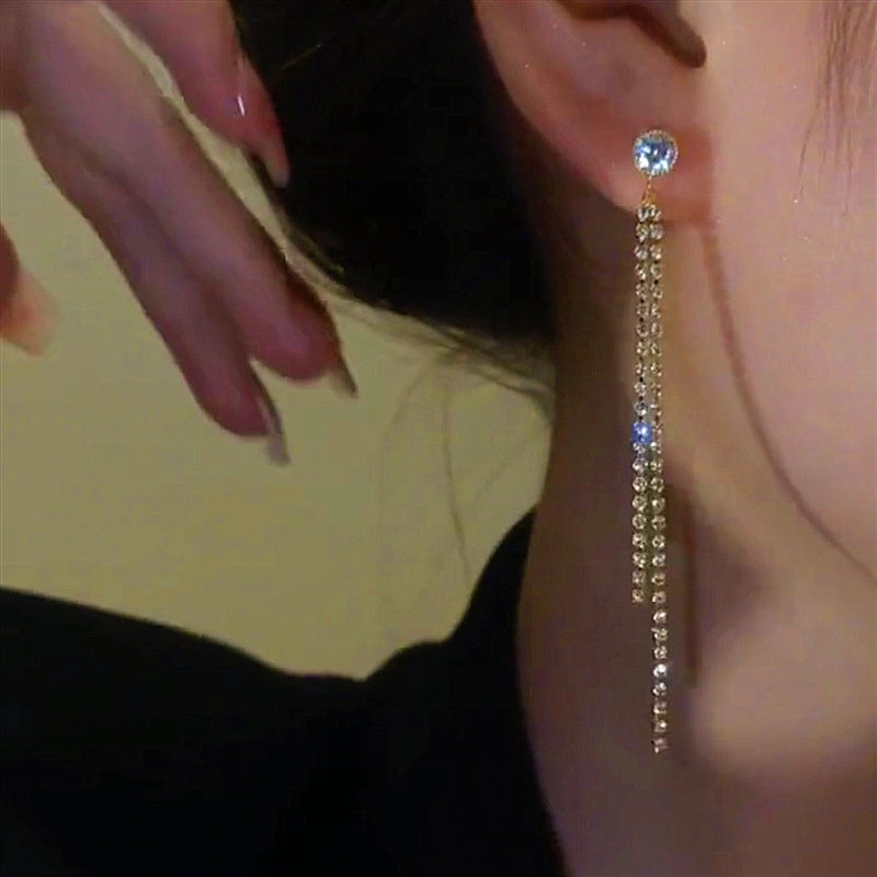 14K Gold-plated Zircon Drop Earrings