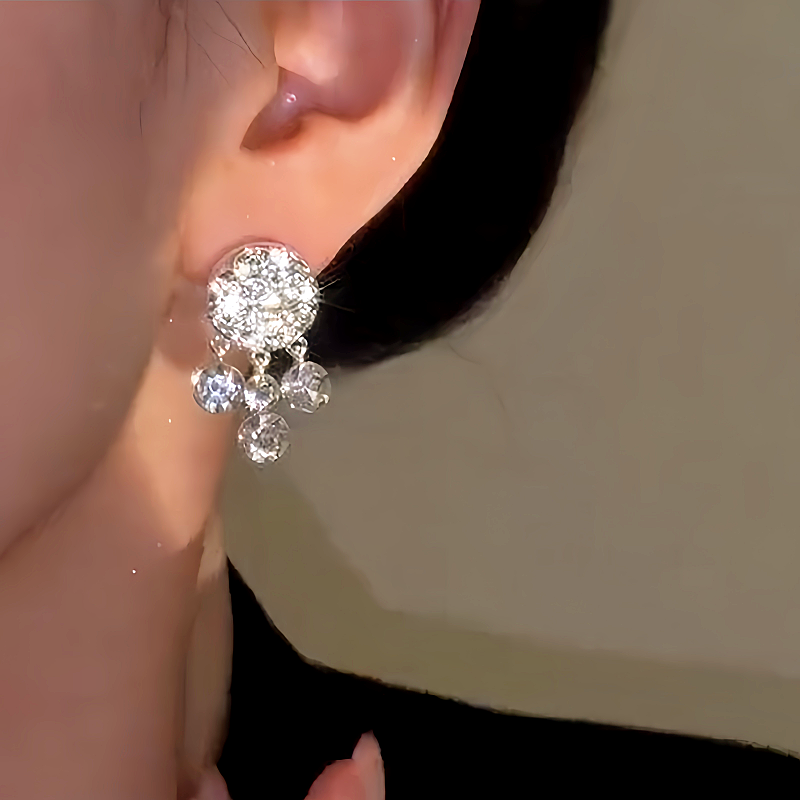 14K Gold-plated Zircon Geometric Disc Pearl Earrings