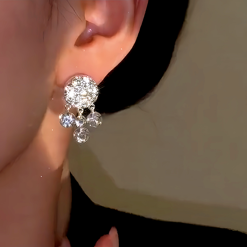 14K Gold-plated Zircon Geometric Disc Pearl Earrings