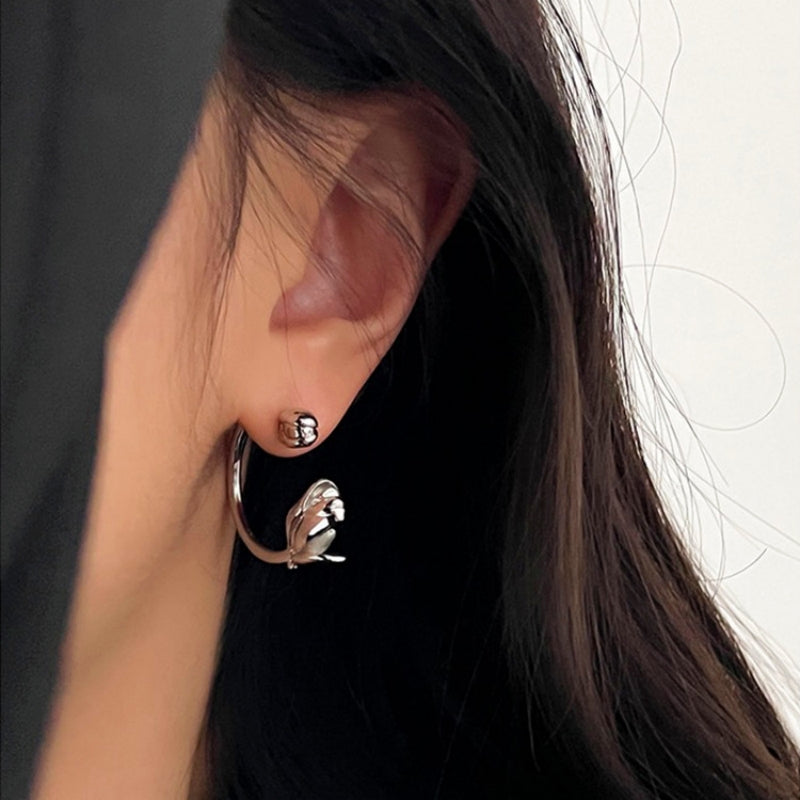 14K Gold-plated Flower Jacket Earrings
