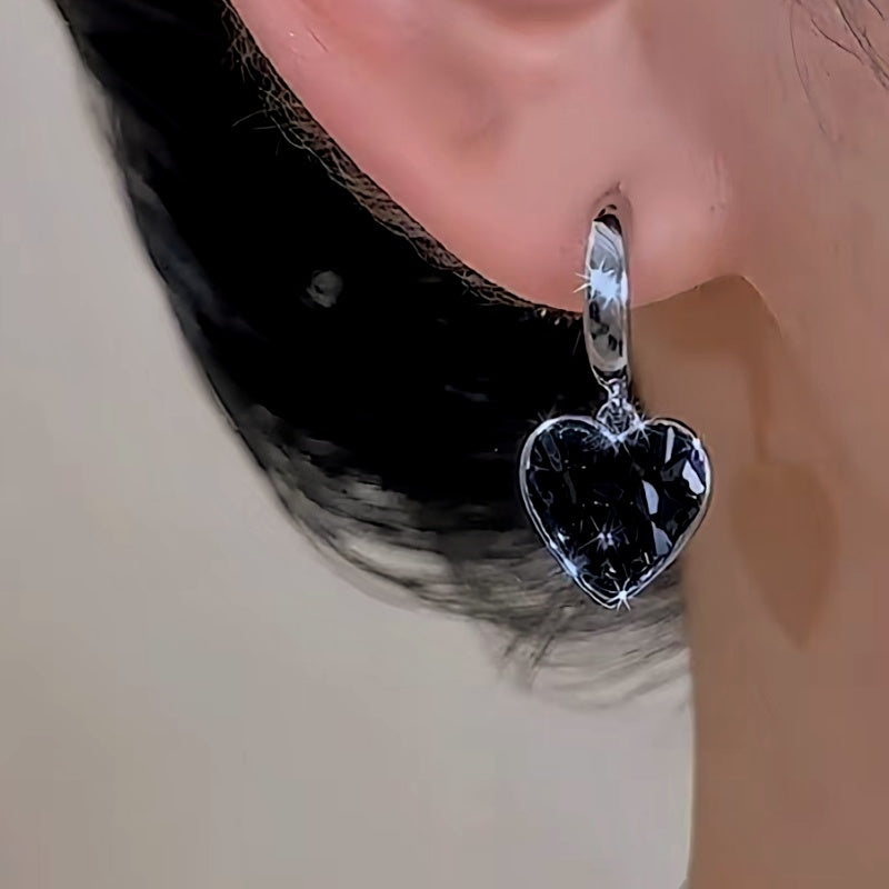 14K Gold Plated Crystal Double-Heart Earrings