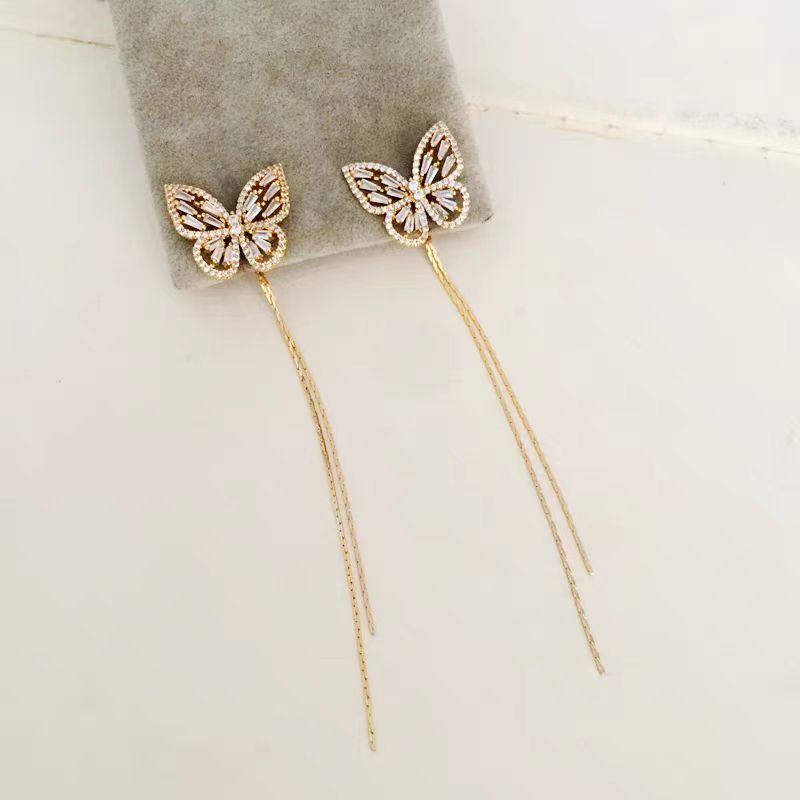 14K Gold Plated Elegant Butterfly Earrings