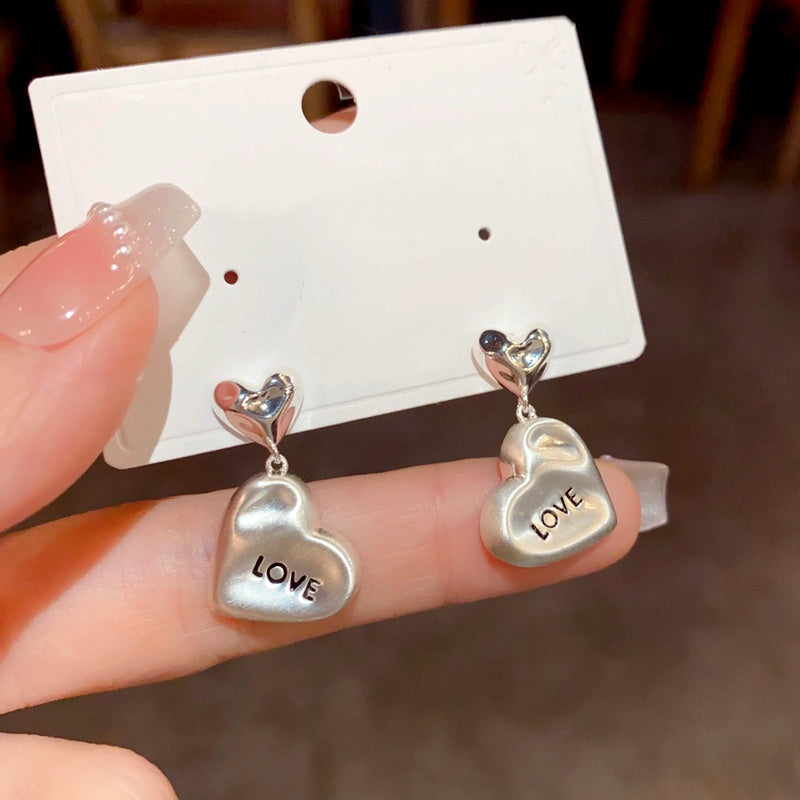 14K Gold Plated Love Letter Heart Earrings