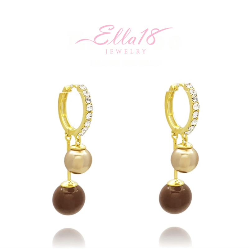 14K Gold Plated Pearl Earrings