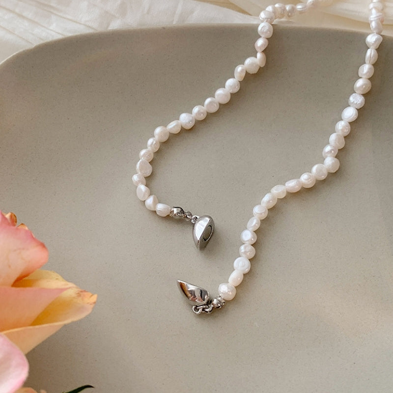 14K Gold Plated Pearl Magnetic Heart Necklaces