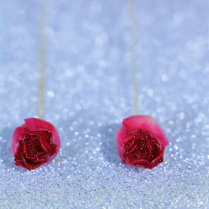14K Gold-plated Rose Threader Earrings