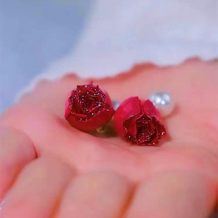14K Gold-plated Rose Threader Earrings